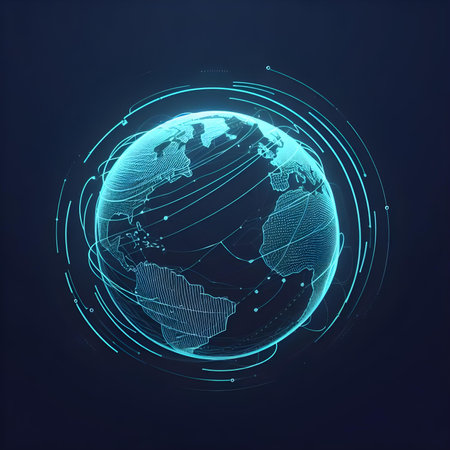 Global network connection. Futuristic technology style background. Vector illustration.の素材