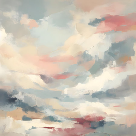 abstract grunge background with pastel colored spots and brush strokesの素材