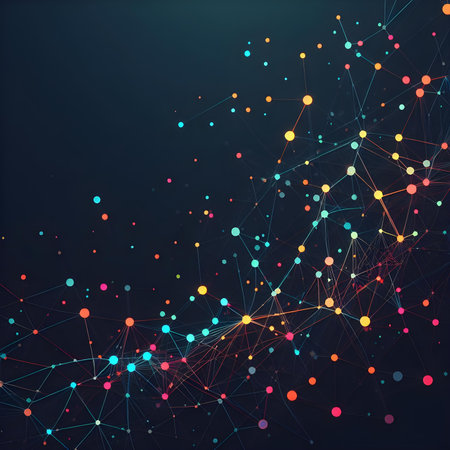 Abstract geometric background with connected lines and dots. Structure molecule and communication. Big data visualization. Graphic concept for your designの素材