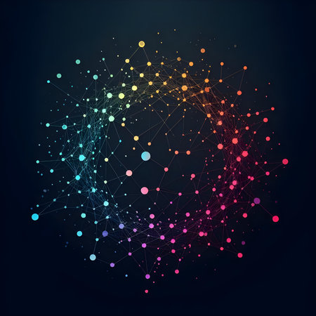 Abstract technology background. Network connection structure with dots and lines. Vector illustration.の素材