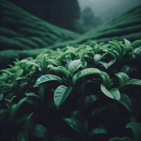 Tea Plantation in Munnar, Kerala, India, Asia.の素材