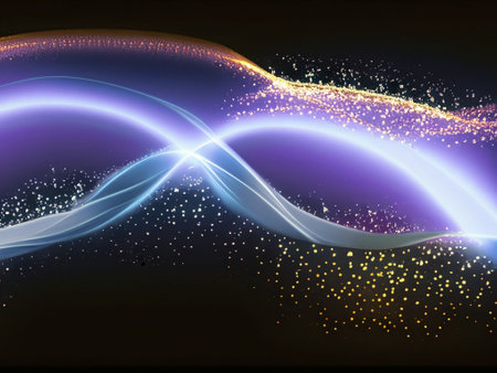 Abstract background with glowing lines, vector illustration. Can be used for presentationの素材