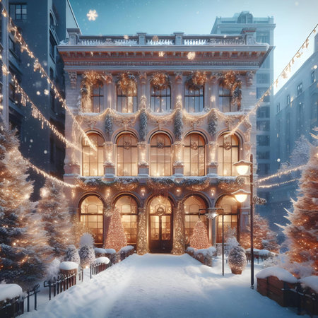 Christmas and New Year holidays in the city of Moscow, Russia.の素材