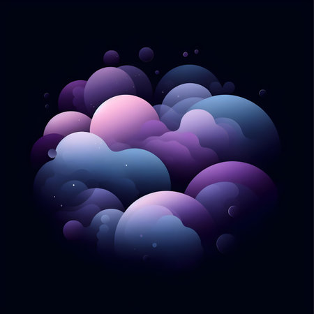 abstract background with purple and blue clouds. Vector Illustration.の素材