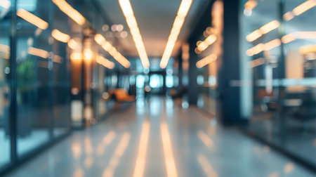 Abstract blur and defocused hospital corridor interior for background. Medical and healthcare concept.の素材