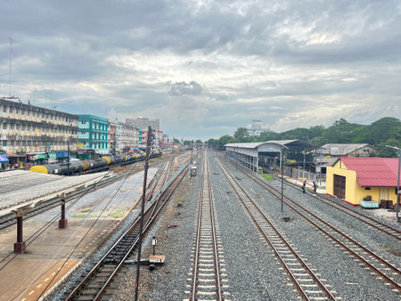 The railway station in Bangkok, Thailand.の写真素材
