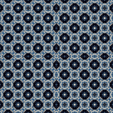 Talavera pattern. Azulejos portugal. Turkish ornament. Moroccan tile mosaic. Ceramic tableware, folk print. Spanish pottery.の写真素材