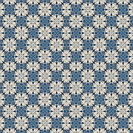 Seamless pattern illustration in traditional style - like Portuguese tiles azulejoの写真素材