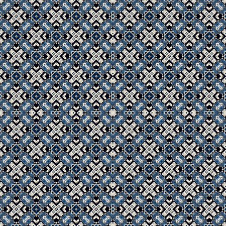 Ikat geometric folklore ornament. Tribal ethnic vector texture. Seamless striped pattern in Aztec style. Figure tribal embroidery. Indian, Scandinavian.の写真素材
