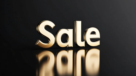 3D Illustration of the word Sale on a black background.の素材