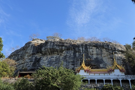 temple on cliffの写真素材