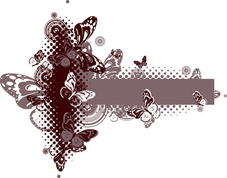 Floral abstraction with butterflies for designのイラスト素材
