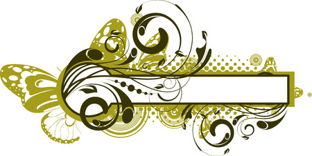 Floral abstraction with butterflies for design のイラスト素材