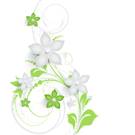 Abstract floral background with 3D effectのイラスト素材