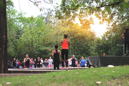 Aerobics in Bangkok Parkのeditorial素材
