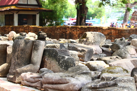 Beautiful Ayutthaya temples in Thailand.の写真素材