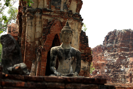 Beautiful Ayutthaya temples in Thailand.の写真素材
