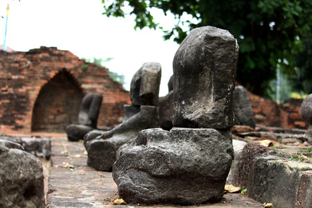 Beautiful Ayutthaya temples in Thailand.の写真素材