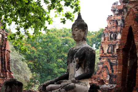 Beautiful Ayutthaya temples in Thailand.の写真素材
