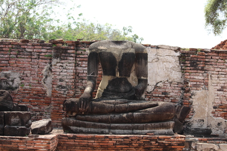 Beautiful Ayutthaya temples in Thailand.の写真素材
