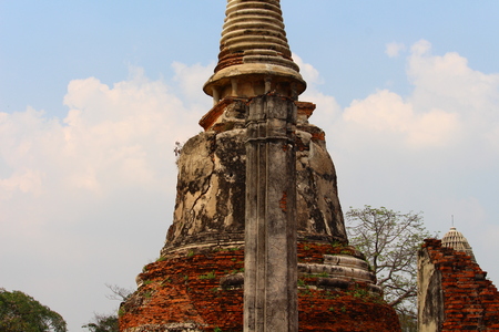 Beautiful Ayutthaya temples in Thailand.の写真素材