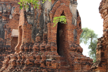 Beautiful Ayutthaya temples in Thailand.の写真素材