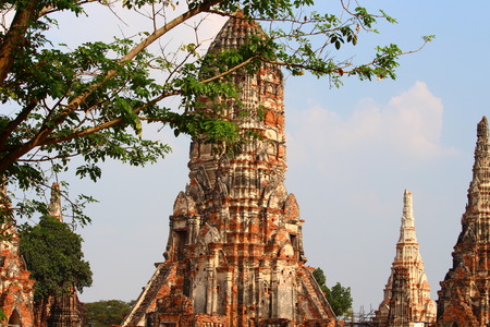 Beautiful Ayutthaya temples in Thailand.の写真素材