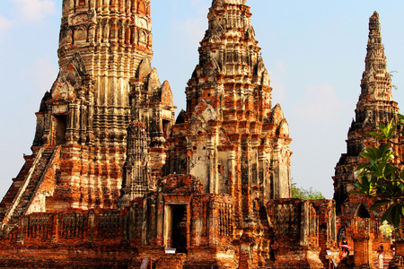 Beautiful Ayutthaya temples in Thailand.の写真素材