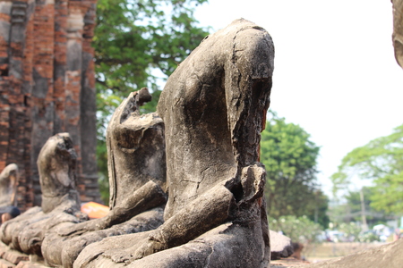 Beautiful Ayutthaya temples in Thailand.の写真素材