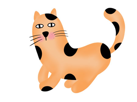 Illustration of a cute orange cat isolated on a white background.の写真素材