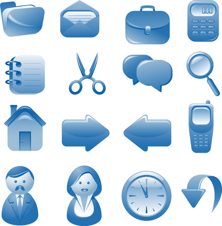 Set of 16 vector icons. Isolated on white.のイラスト素材