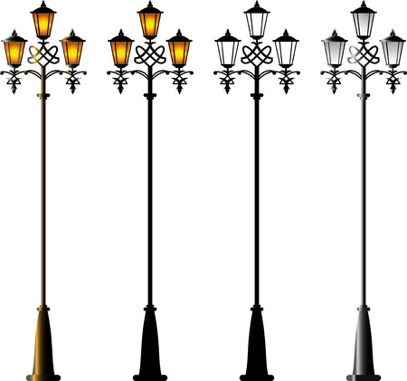 Street Lamps. Isolated on white. 8のイラスト素材