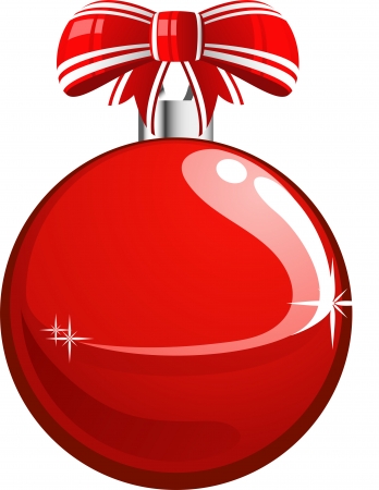 Red, vector Christmas ball. Isolated. EPS 8のイラスト素材
