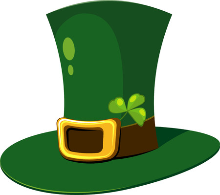 Leprechaun Hat with clover over white. EPS 8のイラスト素材