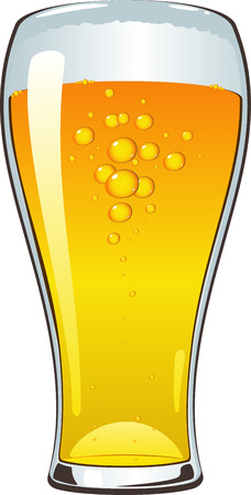 Beer glass over white. のイラスト素材