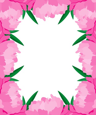 frame with peonies. Over white. EPS 8のイラスト素材