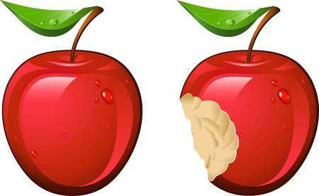 Juicy and ripe apple!のイラスト素材