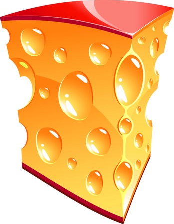 Piece of cheese over white. EPS 8のイラスト素材