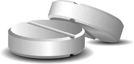 Two medical pills over white. のイラスト素材