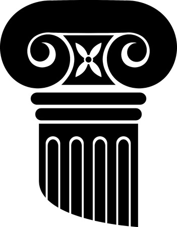 Ionic columns. Silhouette Black on white.  のイラスト素材