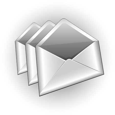 Mail Icon: three envelopesのイラスト素材