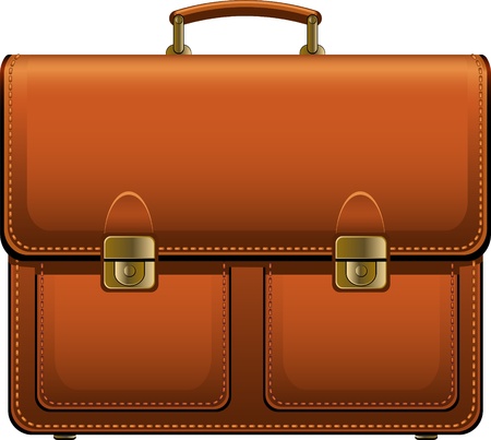 Brown BriefCase over white. EPS 8のイラスト素材