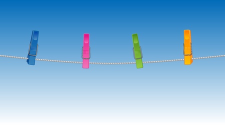 Colored clothespins. のイラスト素材