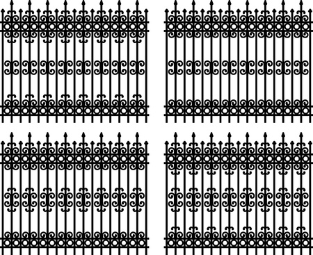 Wrought iron fence (4 silhouette) のイラスト素材