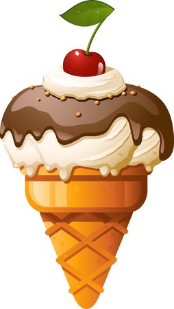 Ice cream isolated over white. のイラスト素材