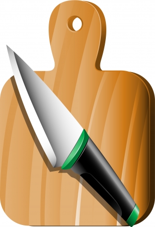 Cutting board and knife のイラスト素材