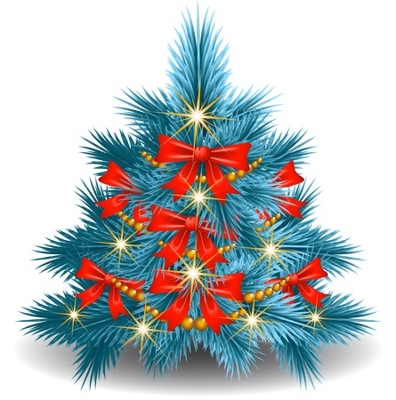 Christmas Tree over white. のイラスト素材