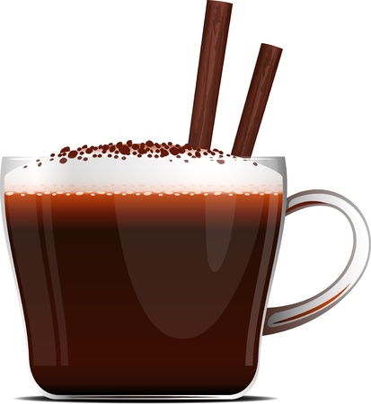 Cup of Coffee over white, EPS 10のイラスト素材
