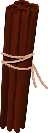 Cinnamon sticks over white  EPS 10のイラスト素材