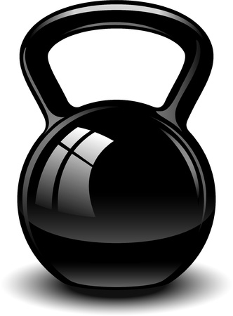 Kettle bell over white. のイラスト素材